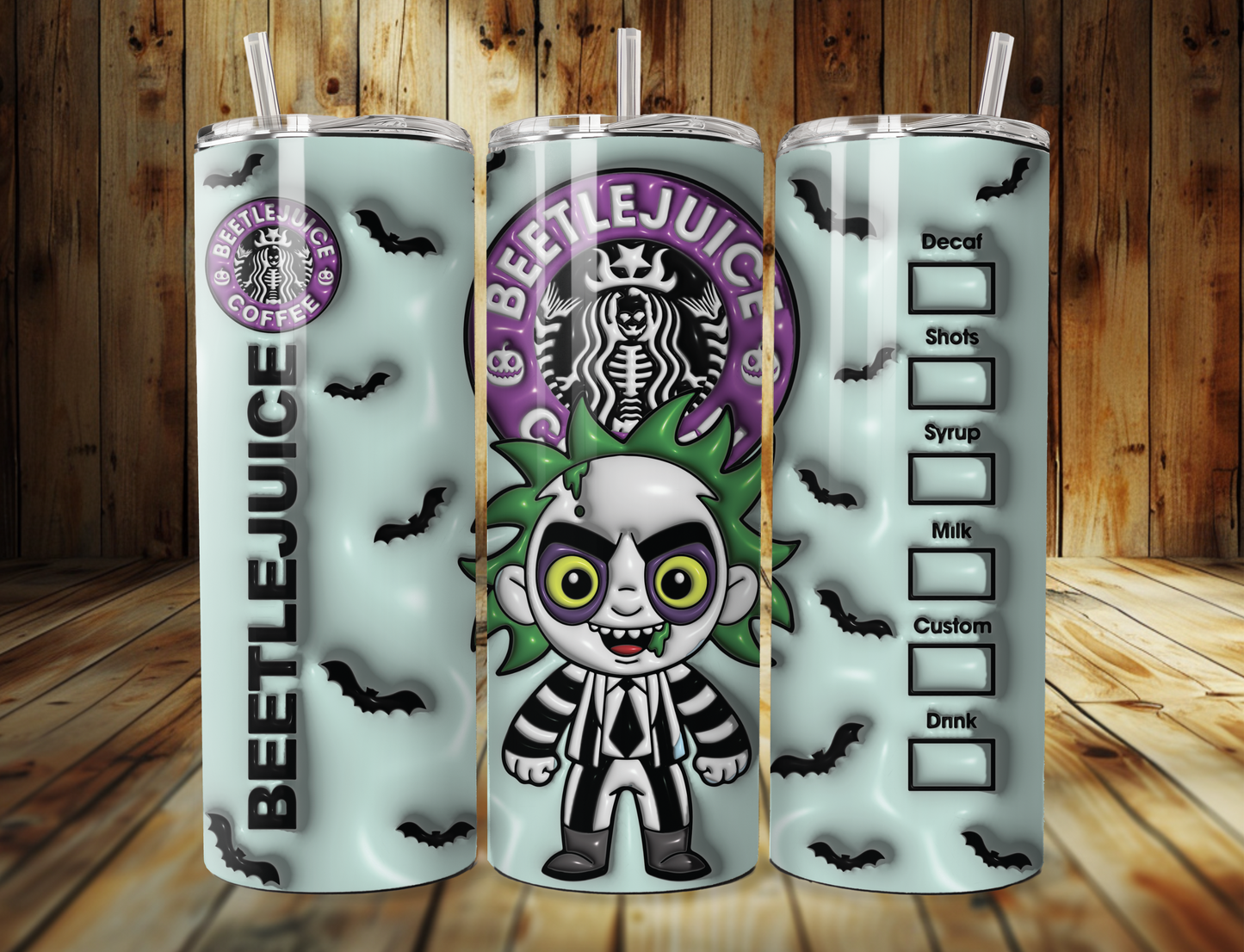 3D Beetle Juice Coffee Tumbler