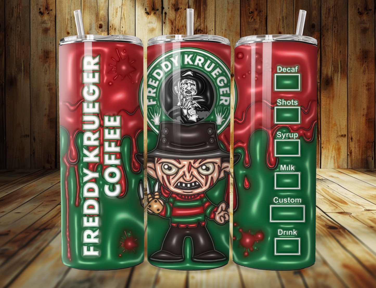 3D Freddy Krueger Coffee Tumbler