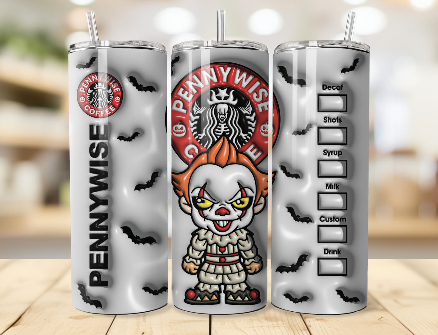 3D Pennywise Coffee Tumbler