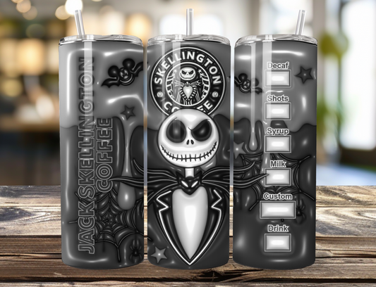 3D Skellington Coffee Tumbler