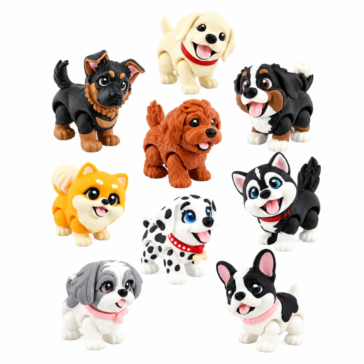 Articulated Puppy Figurines