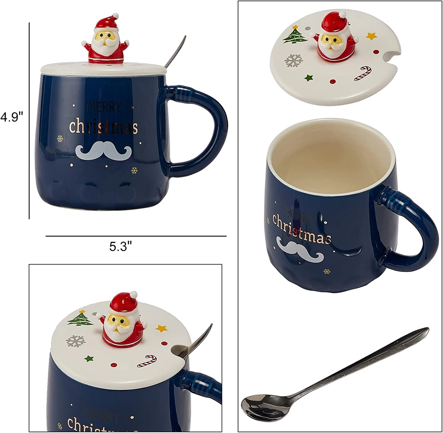 Holiday Mug with Santa Klaus Figure