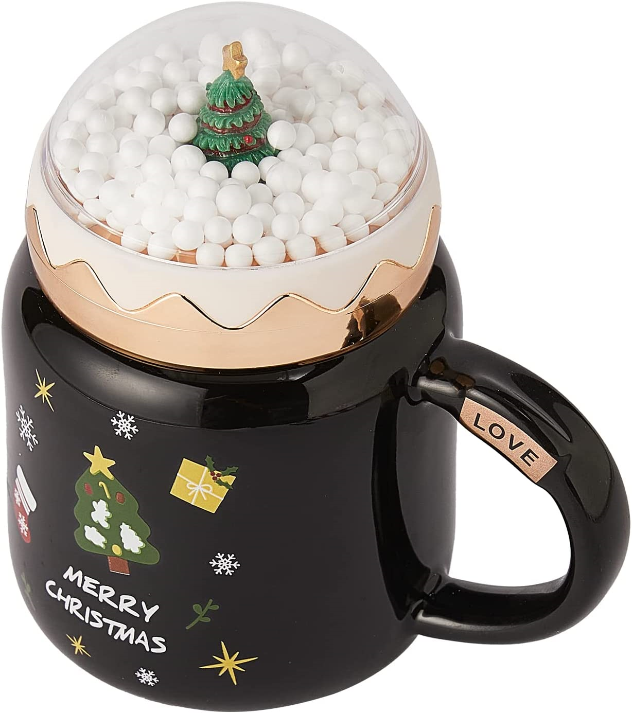 Snow Globe Mug with Lid