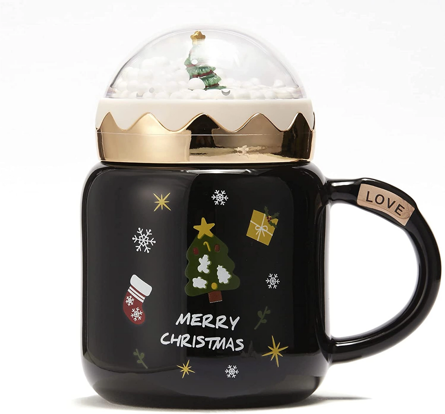 Snow Globe Mug with Lid