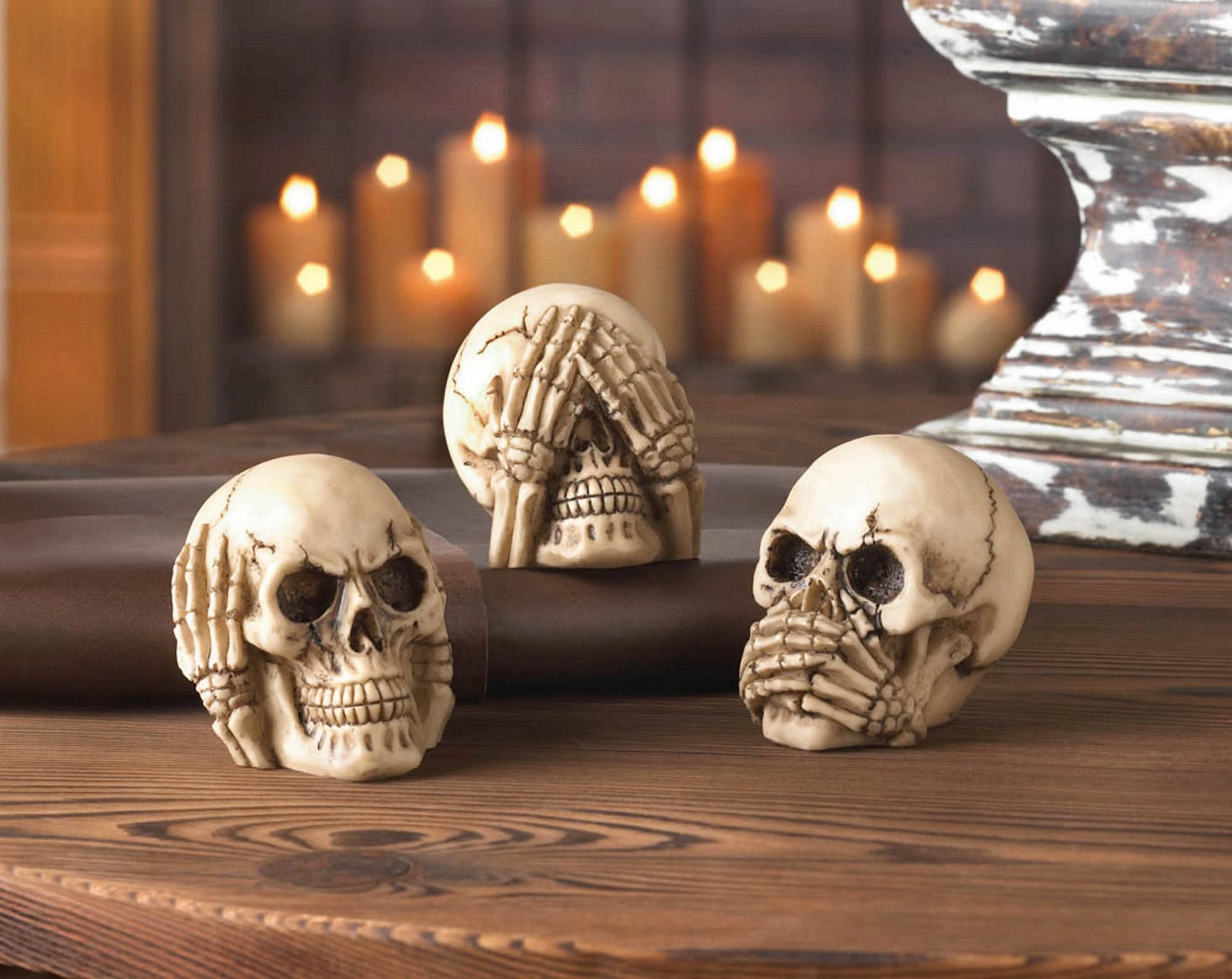 No Evil Scented Skull Candle (blue) – J&M Creations of El Paso