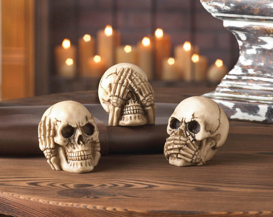 See no evil, Hear no evil, Speak no evil skulls