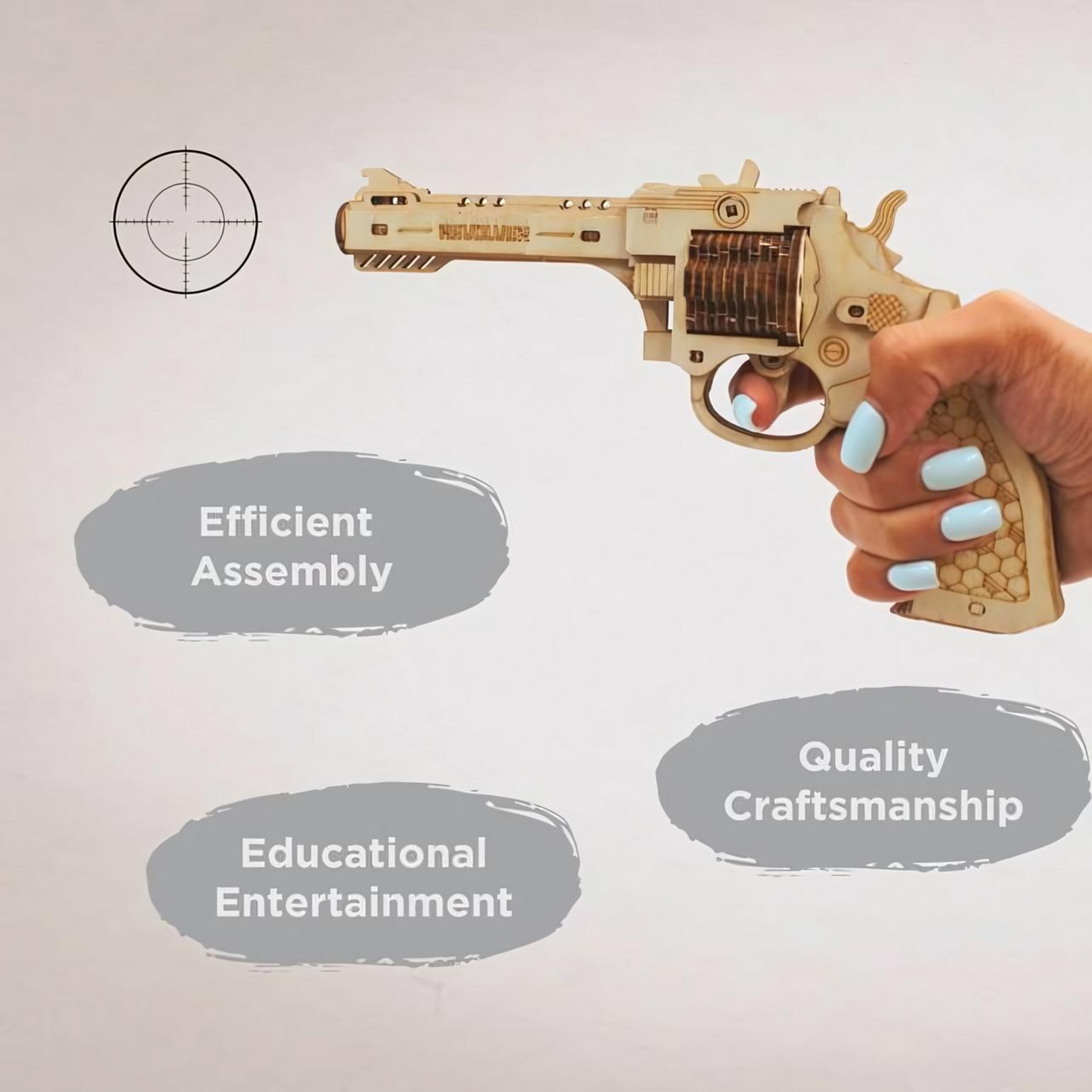 Revolver Wood Puzzle Gun