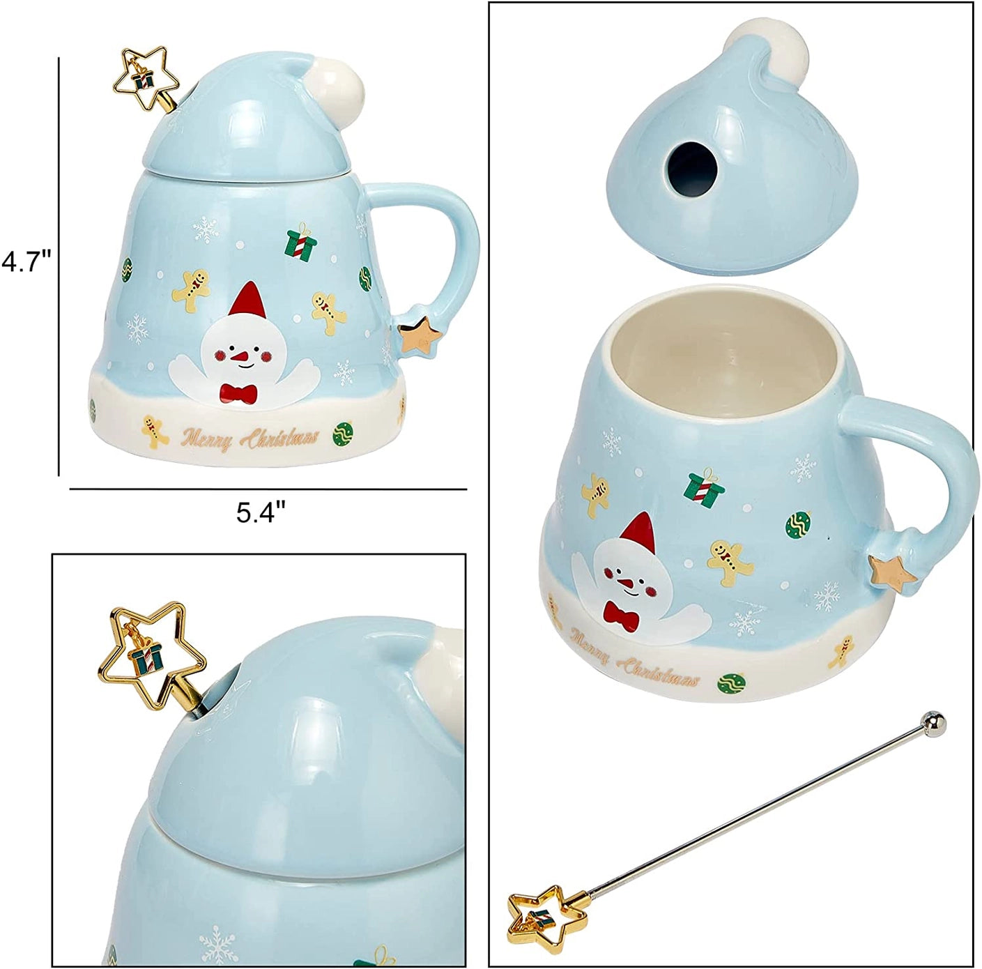 Snowman Mug with A Hat Lid