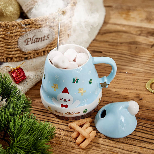 Snowman Mug with A Hat Lid