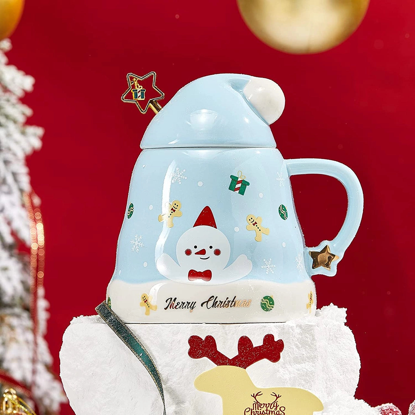 Snowman Mug with A Hat Lid