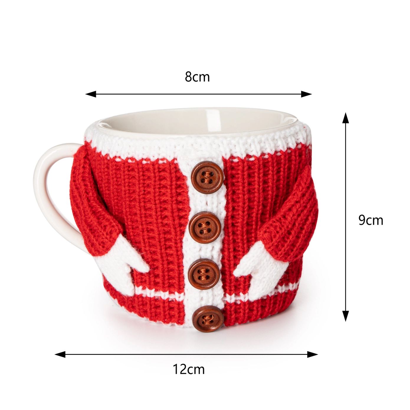 Sweater Mug With Winter Red & White Gloves