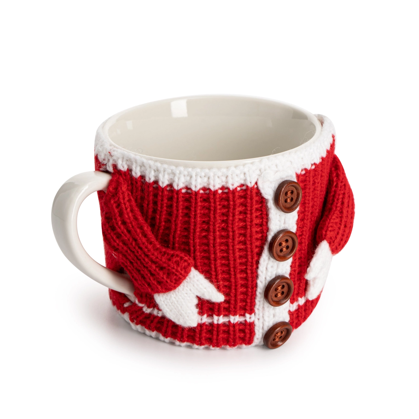 Sweater Mug With Winter Red & White Gloves