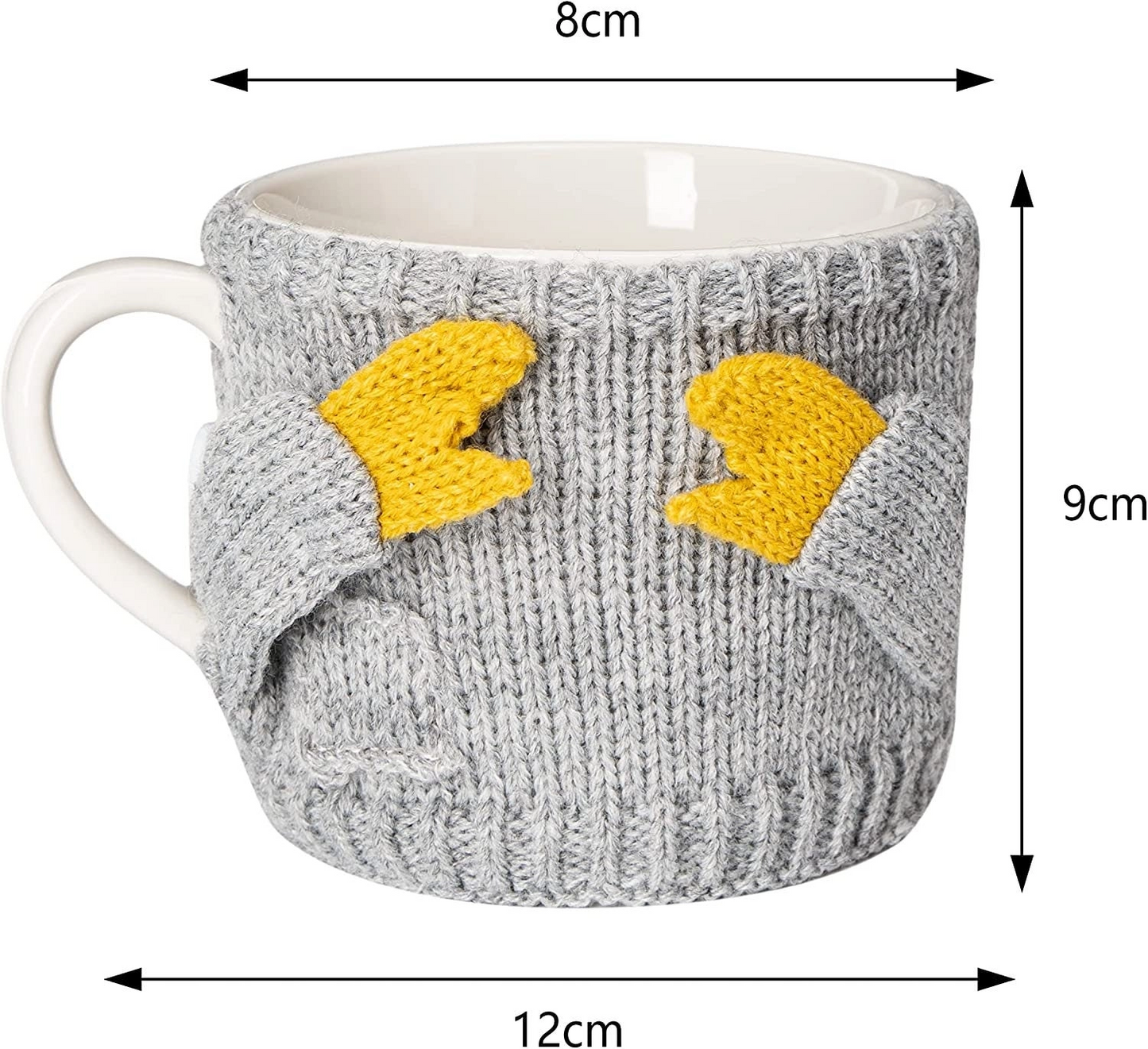 Sweater Mug With Winter Yellow Gloves