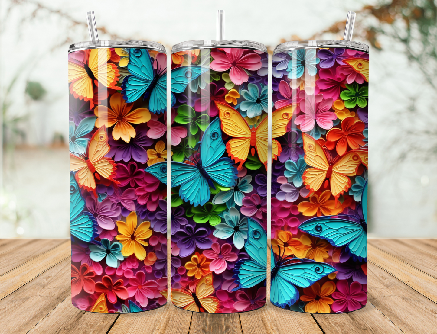 Colorful Butterfly Tumbler