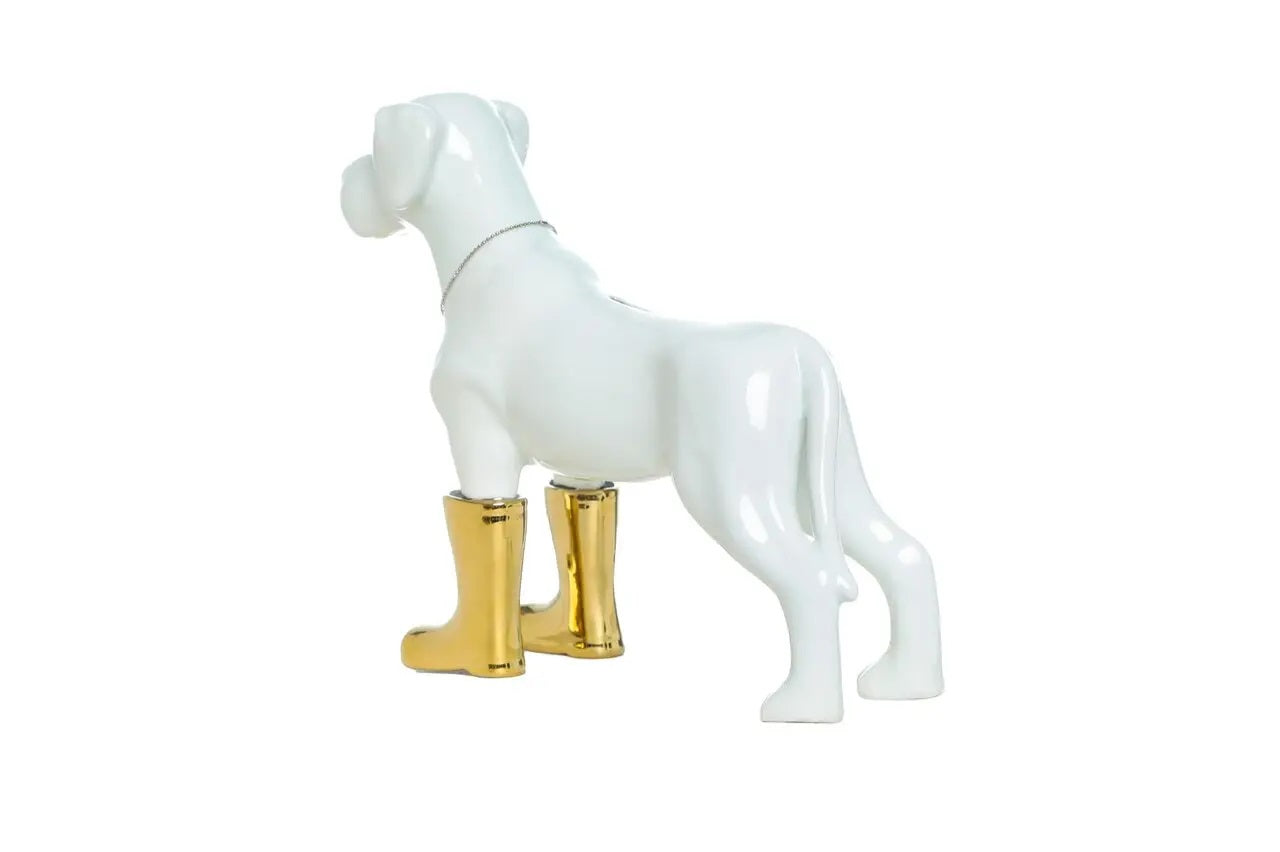 Dog With Gold Boots Money Bank